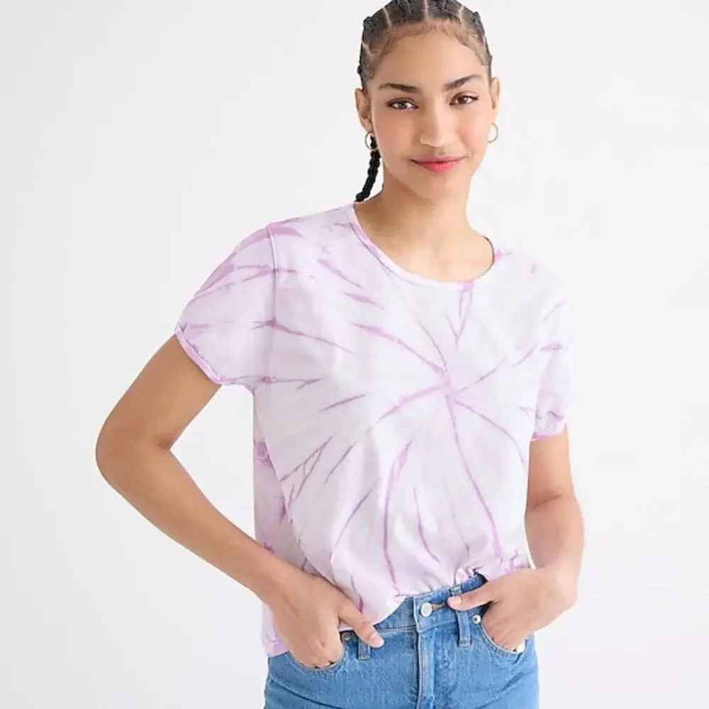 J. Crew - Made in the USA tie-dye cotton Tee - White Purple - Size Medium